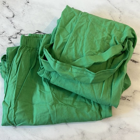 Oversized Linen Tied Two Piece Pants Set - Picture 6 of 7